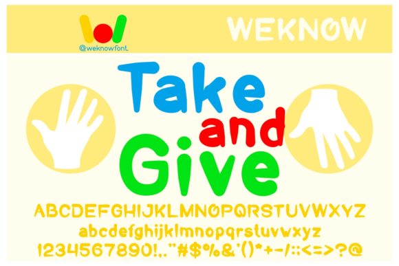 Take and Give Font: Friendly Display Typography for Kids’ Web Design